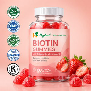 Biotin Collagen Gummies Custom Shape Skin Whitening L-Glutathione Glow 60 Count