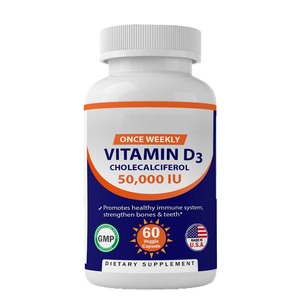 Factory Customized Label Vitamin Supplement 60 Vegan Capsules Vitamin D3 50000iu Vitamin D3 Capsule for Immune Support