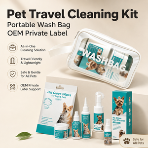 Wholesale Pet Travel Cleaning Kit Portable Grooming Care Set with Wash Bag for Dogs Cats OEM Private Label Bulk