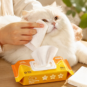 Wholesale eco friendly disposable no rinse pet wet wipe cleaning supplies, suitable for removing stains from cats and dogs