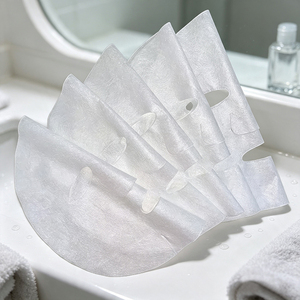 Hot Sell Biodegradable Natural Cotton White 100pcs/bag Facial Mask Material Dry Facial Mask Sheet Silky Soft Face Sheet Mask